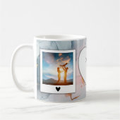 カスタム写真と文字マグカップ – ライトブルー大理石 コーヒーマグカップ (左)