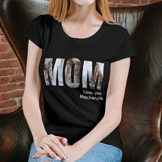 カスタム写真と文字マパーソナライズされたム Tシャツ