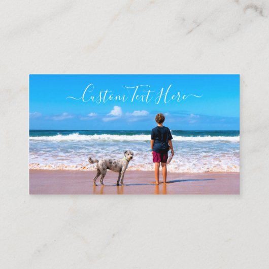 カスタム写真と文字名刺テンプレート 名刺 (裏面)