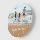 カスタム写真と文字時計 – あなたの家族のデザイン ラージ壁時計 (傾斜)