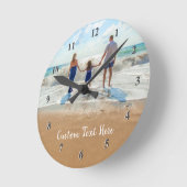 カスタム写真と文字時計 – お使いのデザイン – 家族 ラウンド壁時計 (傾斜)
