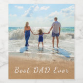 カスタム写真と文字最高のパパ – 父のために ワインラベル (シングルラベル)