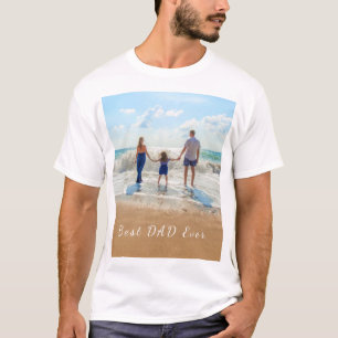 カスタム写真と文字最高の-パパ Tシャツ