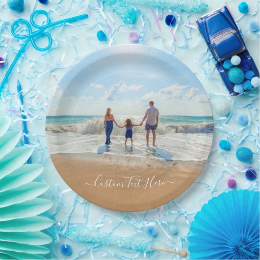 カスタム写真と文字紙プレート自分のデザイン ペーパープレート (パーティー)