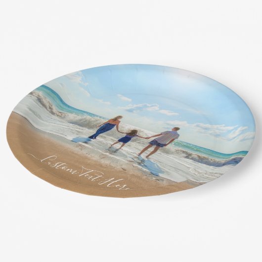 カスタム写真と文字紙プレート自分のデザイン ペーパープレート (アングル)