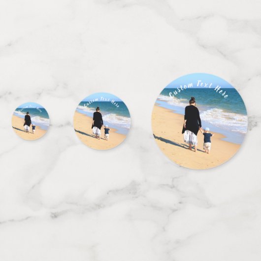 カスタム写真と文字紙吹雪自分のデザイン コンフェッティ (正面)