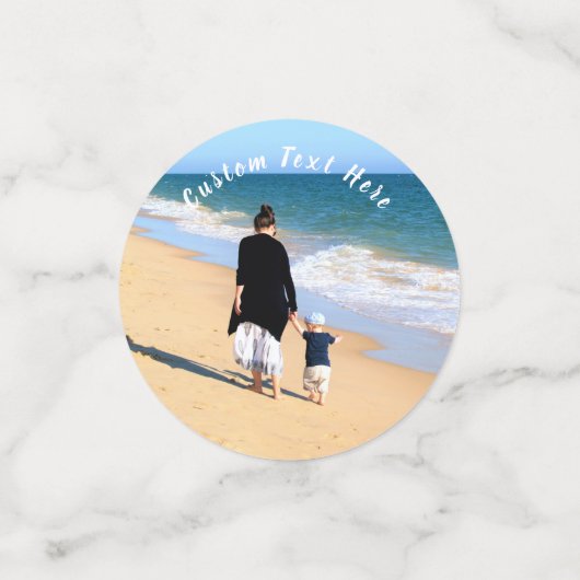 カスタム写真と文字紙吹雪自分のデザイン コンフェッティ (スモール正面)