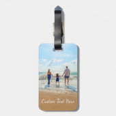 カスタム写真と文字荷物タグあなた自身のデザイン ラゲッジタグ (裏面縦)