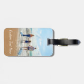 カスタム写真と文字荷物タグあなた自身のデザイン ラゲッジタグ (裏面横)