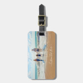 カスタム写真と文字荷物タグあなた自身のデザイン ラゲッジタグ (正面縦)