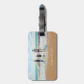 カスタム写真と文字荷物タグあなた自身のデザイン ラゲッジタグ (裏面縦)