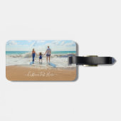 カスタム写真と文字荷物タグあなた自身のデザイン ラゲッジタグ (裏面横)