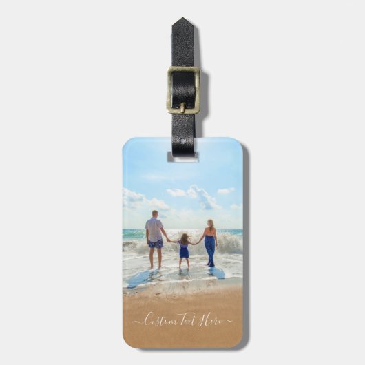 カスタム写真と文字荷物タグあなた自身のデザイン ラゲッジタグ (正面縦)
