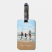 カスタム写真と文字荷物タグあなた自身のデザイン ラゲッジタグ (裏面縦)