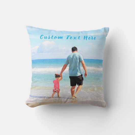 カスタム写真と文字装飾用クッションパーソナライズされた クッション (正面)