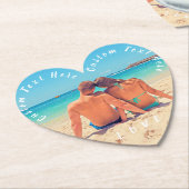 カスタム写真と文字 – あなた自身のデザイン – 愛 –  ペーパーコースター (アングル)