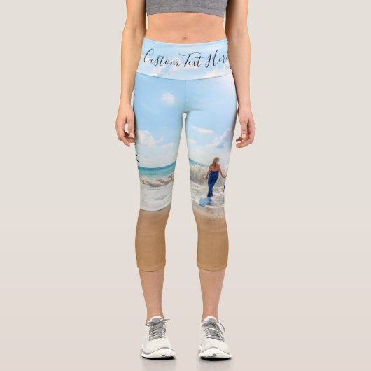 カスタム写真と文字 – おユニーク客様自身のデザイン- カプリレギンス (正面)