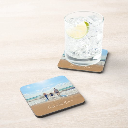 カスタム写真と文字 – おユニーク客様自身のデザイン コースター (右側)