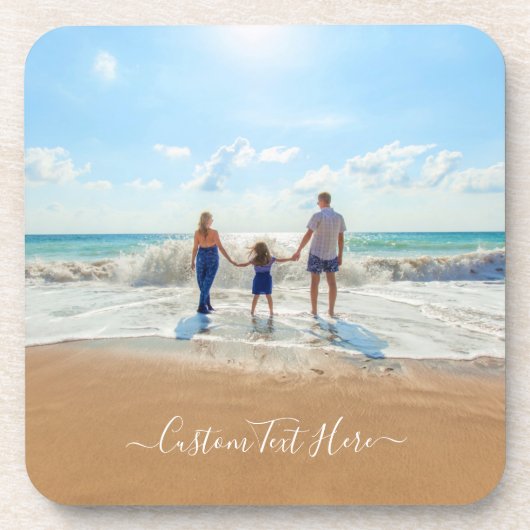 カスタム写真と文字 – おユニーク客様自身のデザイン コースター (正面)