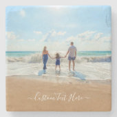 カスタム写真と文字 – おユニーク客様自身のデザイン- ストーンコースター (正面)