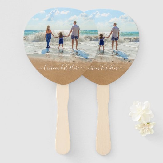 カスタム写真と文字 – おユニーク客様自身のデザイン ハンドファン (正面&裏面)