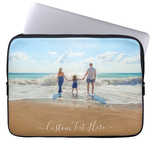カスタム写真と文字 – おユニーク客様自身のデザイン- ラップトップスリーブ (正面)