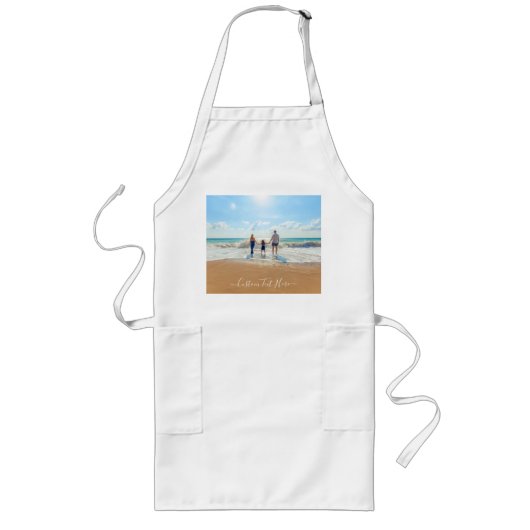 カスタム写真と文字 – おユニーク客様自身のデザイン- ロングエプロン (正面)
