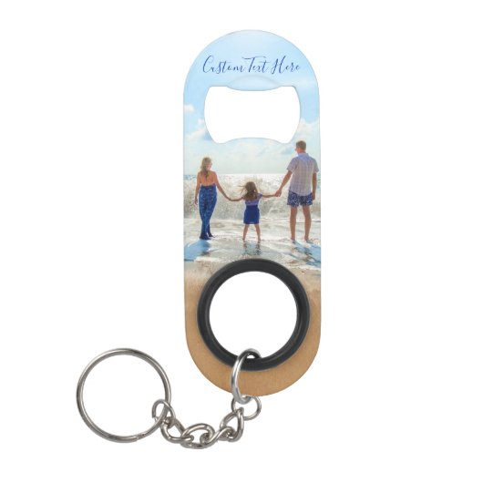カスタム写真と文字 – お客様独自のデザイン- ユニーク キーホルダー栓抜き (正面)