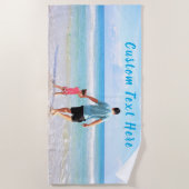 カスタム写真と文字 – お客様自身のデザイン – 特別 ビーチタオル (正面)