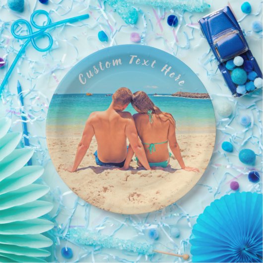 カスタム写真と文字 – お客様自身のデザイン – 特別 ペーパープレート (パーティー)