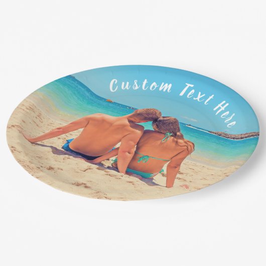 カスタム写真と文字 – お客様自身のデザイン – 特別 ペーパープレート (アングル)