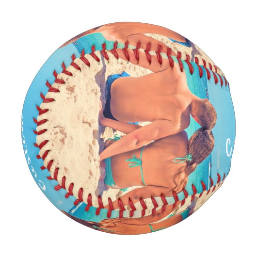 カスタム写真と文字 – お客様自身のデザイン – 特別 野球ボール (正面左)