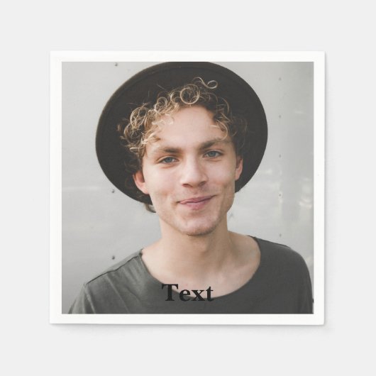 カスタム写真と文字 スタンダードカクテルナプキン (正面)