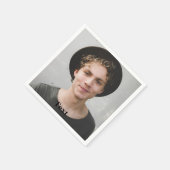 カスタム写真と文字 スタンダードカクテルナプキン (角)