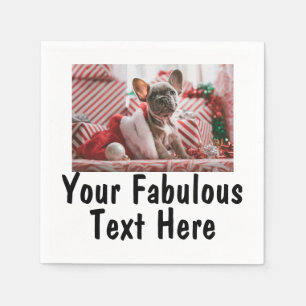 カスタム写真と文字 スタンダードカクテルナプキン