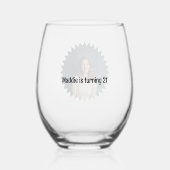 カスタム写真と文字 ステムなしワイングラス (裏面)