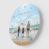 カスタム写真と文字 – ユアカウンドデザイン – 夏 ラージ壁時計 (傾斜)