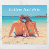 カスタム写真と文字 – 自分のデザイン – カップル スパークリングワインラベル (シングルラベル)