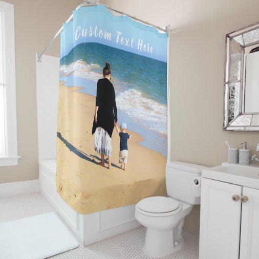 カスタム写真と文字 – 自分のデザイン – ママのために シャワーカーテン (インサイチュ)