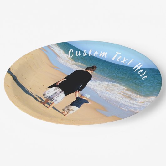 カスタム写真と文字 – 自分のデザイン – ママのために ペーパープレート (アングル)