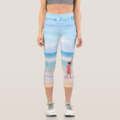 カスタム写真と文字 – 自分のデザイン-最高のパパ カプリレギンス (正面)