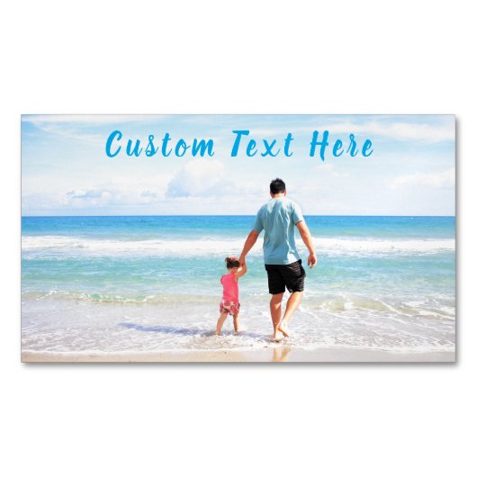 カスタム写真と文字 – 自分のデザイン-最高のパパ マグネット名刺 (正面)