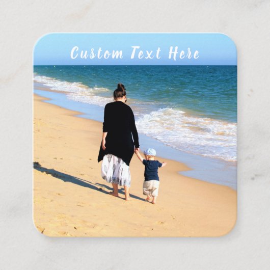 カスタム写真と文字 – 自分のデザイン- 最高のMOM スクエア名刺 (正面)