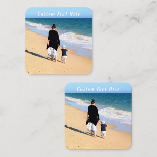 カスタム写真と文字 – 自分のデザイン- 最高のMOM スクエア名刺 (正面/裏面)