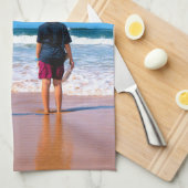 カスタム写真と文字 – 自分のデザイン- My Pet キッチンタオル (四つ折り)