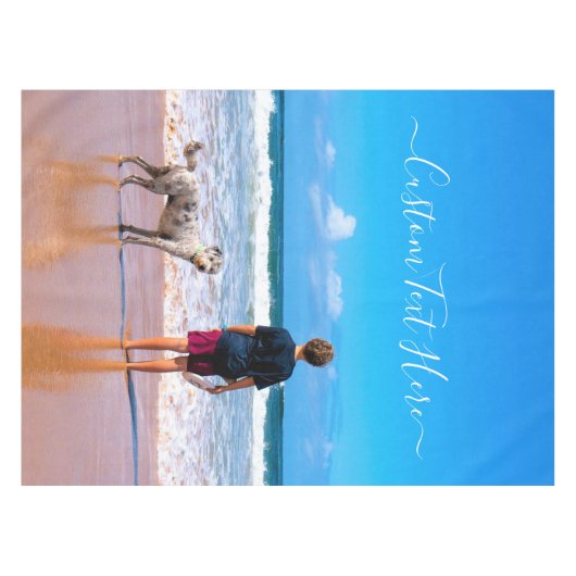 カスタム写真と文字 – 自分のデザイン- My Pet テーブルクロス (正面(横))