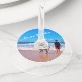 カスタム写真と文字 – 自分のデザイン- My Pet ワイングラスタグ (クローズアップ)