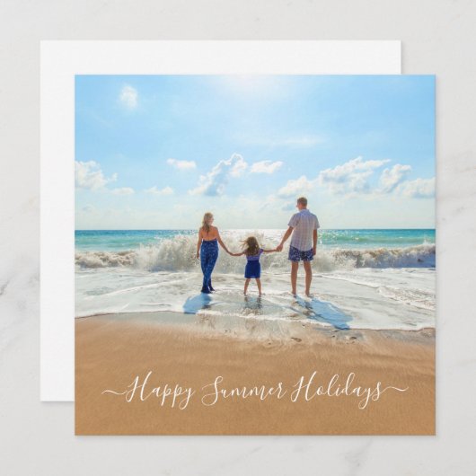 カスタム写真と文字- Happy Summer Holidays - (正面/裏面)