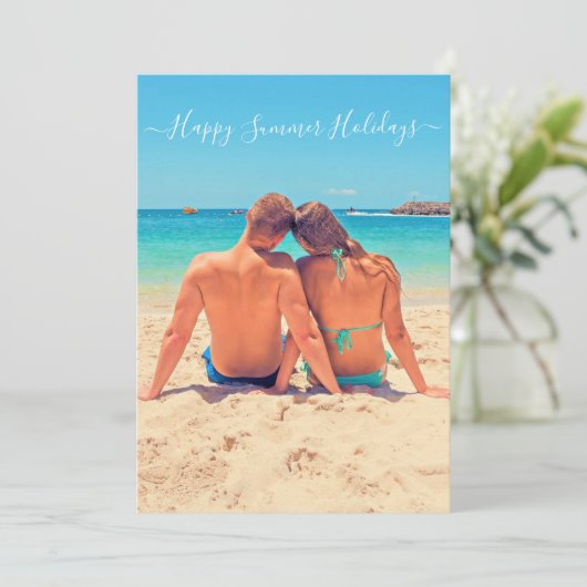 カスタム写真と文字- Happy Summer Holidays (スタンド正面)