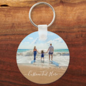 カスタム写真と文字Keychain Your Ownデザイン キーホルダー (正面)